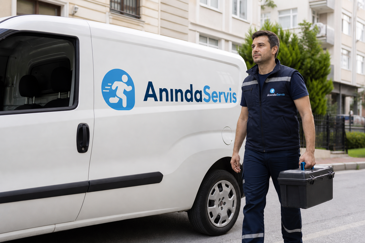 Anında Servis markalı servis aracı - İstanbul Arçelik Beyaz Eşya Servisi